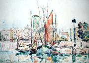 Paul Signac La Rochelle - Boats and House France oil painting artist